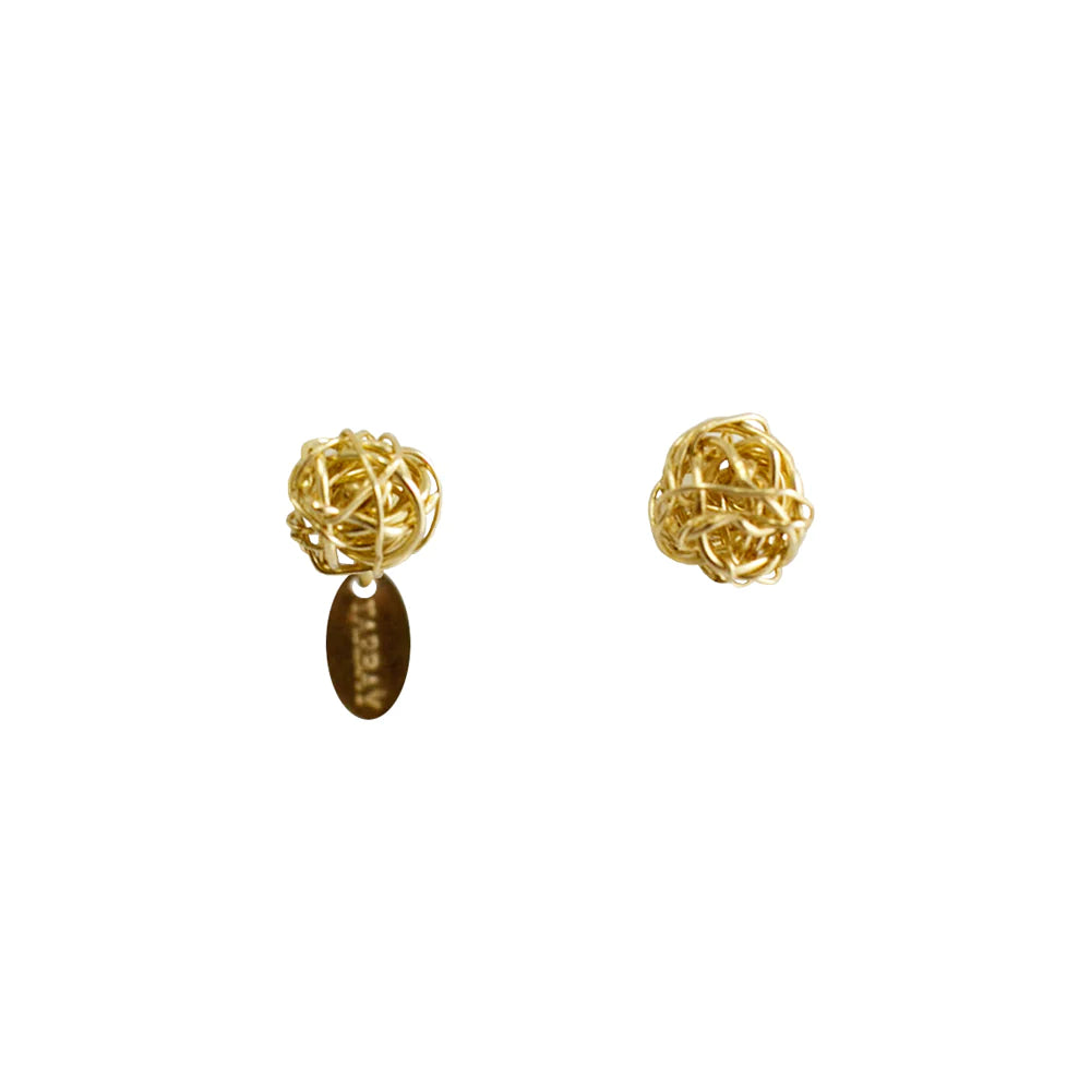 Clementina Stud Earrings #1 (9mm) - Pearl & Yellow Gold