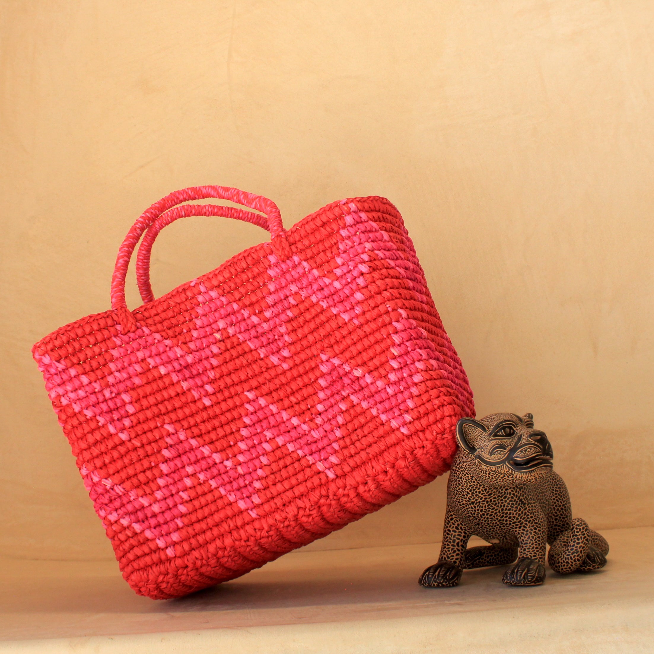 Split Personality Bag - Red, Fuscia & Pink