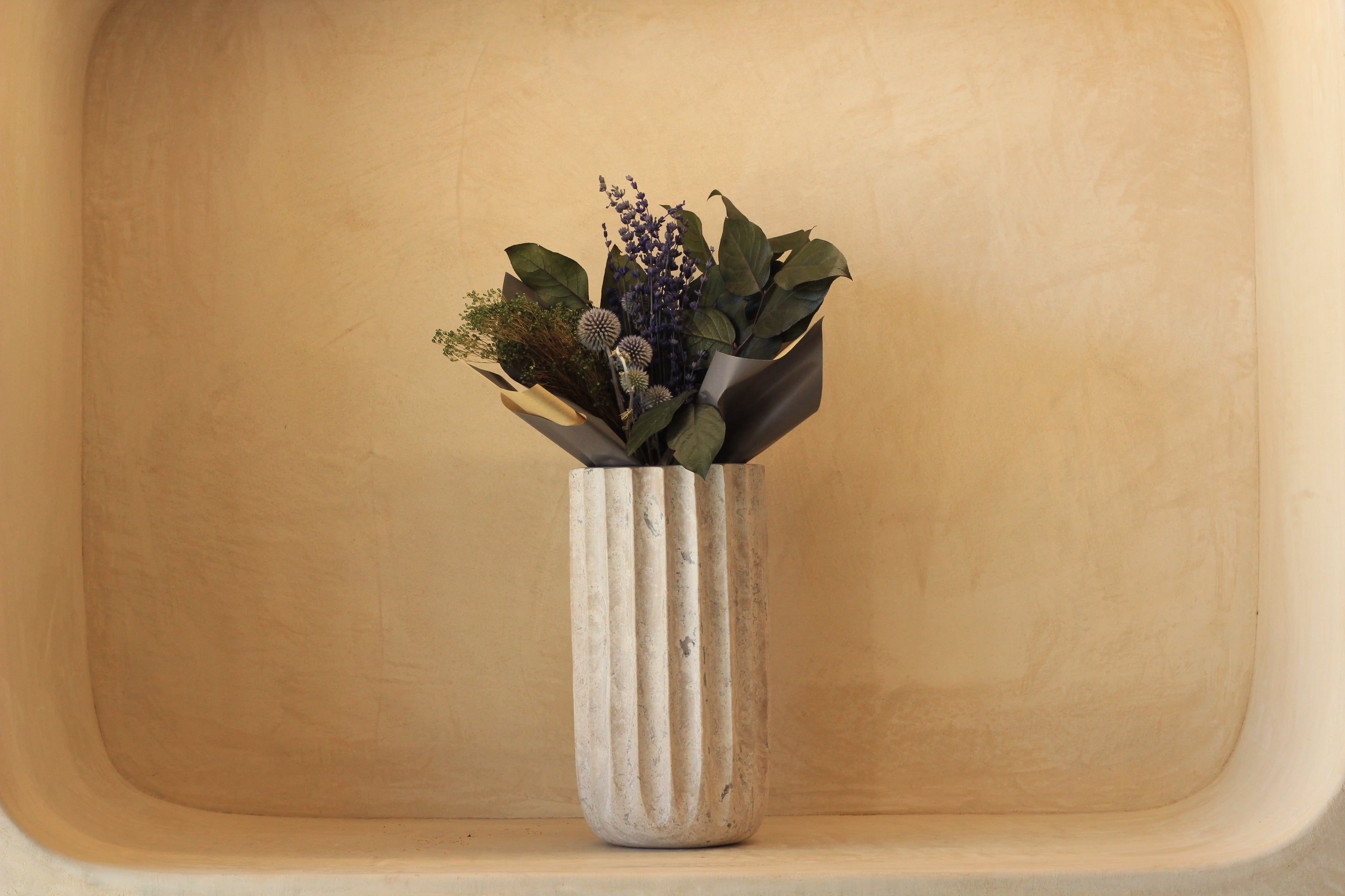 Echinops + Lavender + Greens - Preserved Flowers