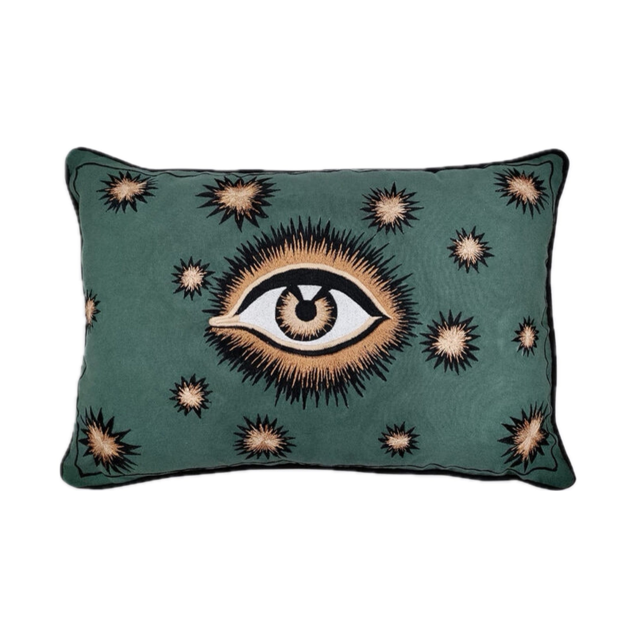 Hand-embroided Eye Cushion Green