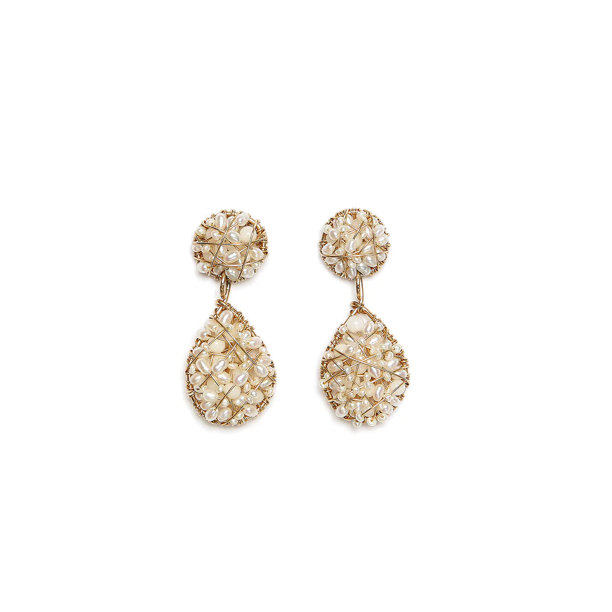 Lucia Dangle Earrings #3 - Pearl