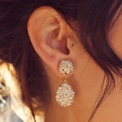 Lucia Dangle Earrings #3 - Pearl